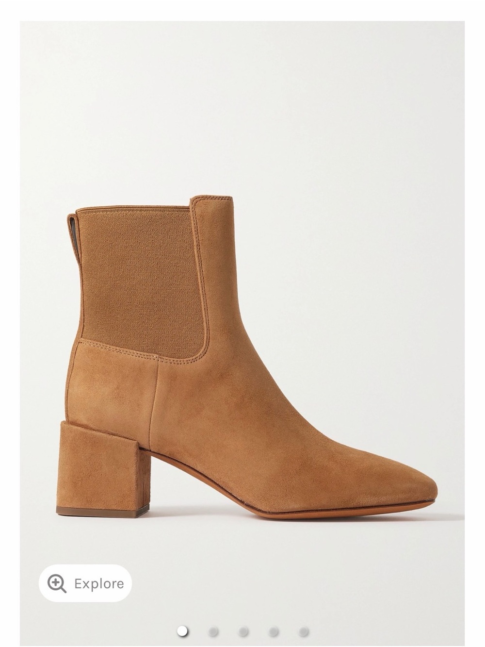 Vince Chestnut real Suede Block-Heel Ankle Boots